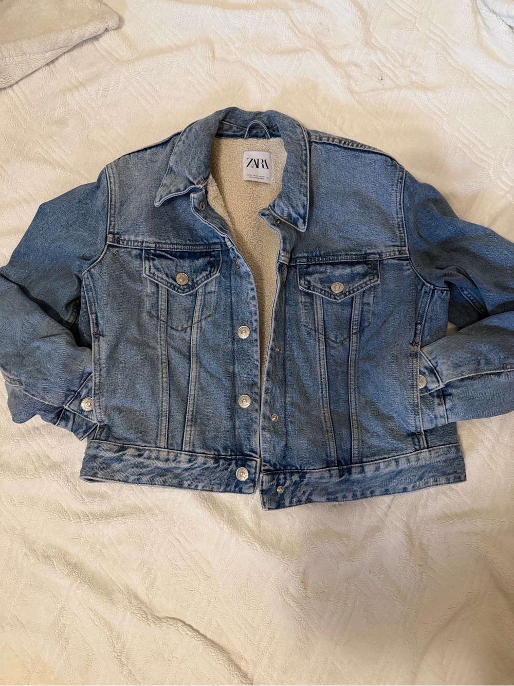 ZARA Light Wash Blue Denim Jean Jacket